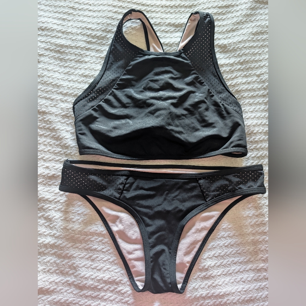 Rachel Roy Lace up Back Racerback Bikini Swimsuit